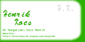 henrik kocs business card